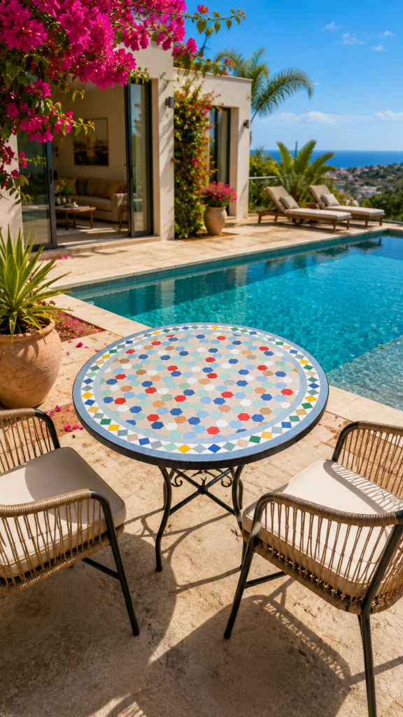 Handmade Moroccan Zellige Mosaic Table — MT0054