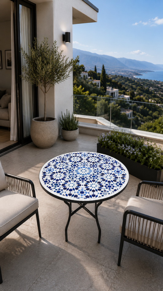 Handmade Moroccan Zellige Mosaic Table — MT0052