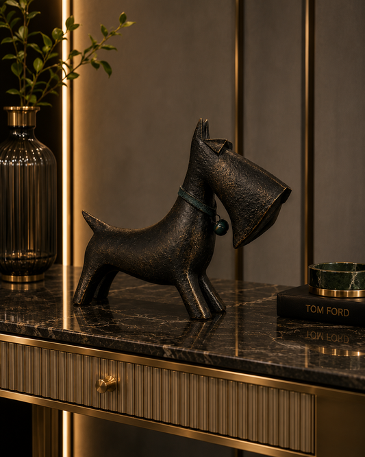 Mojo Abstract Dog Ornament in Copper Colour