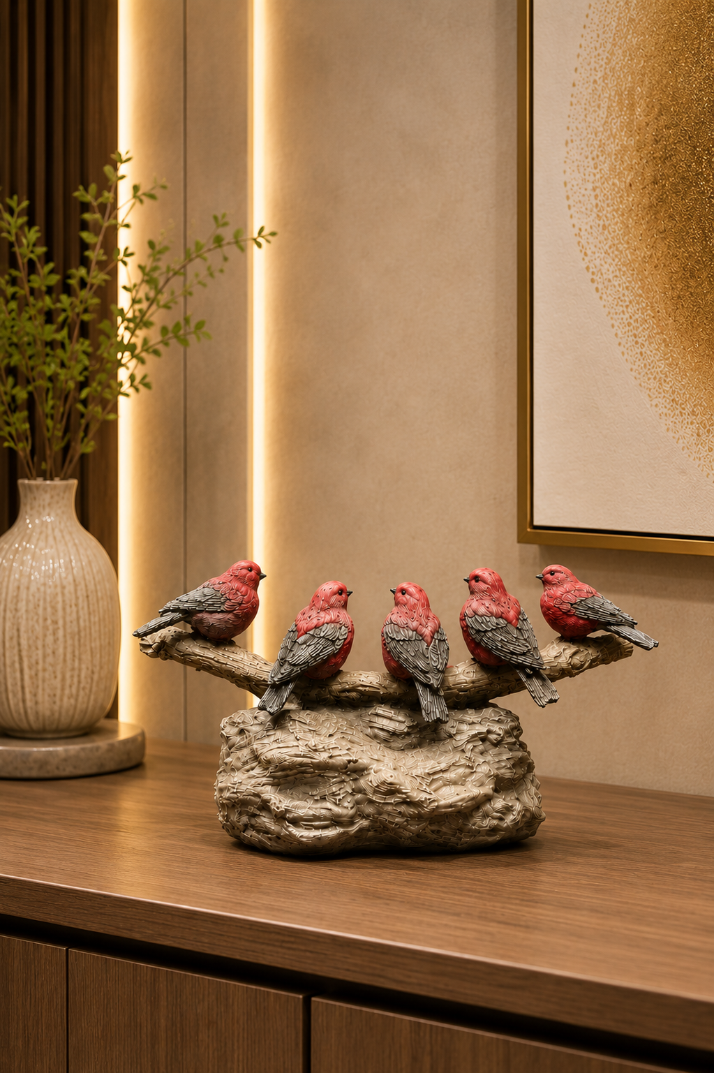 Rebano Birds on Log beautiful Colours