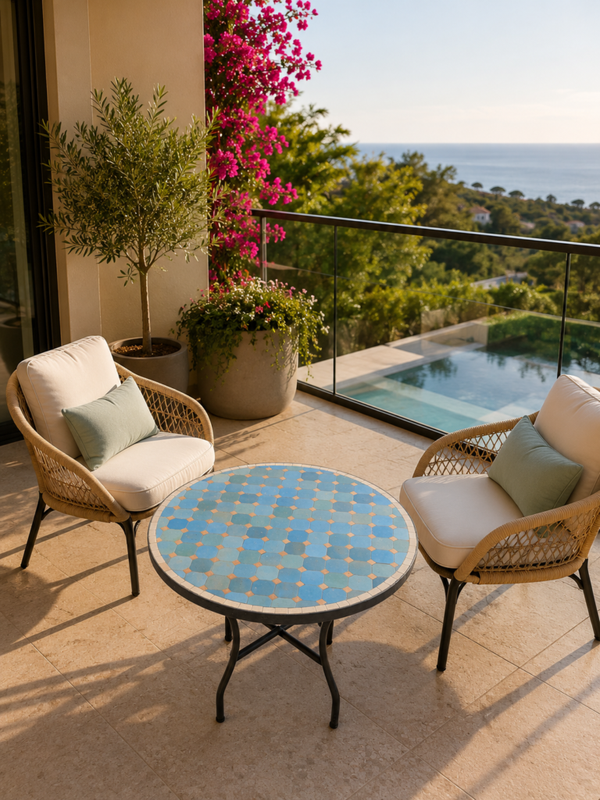 Handmade Moroccan Zellige Mosaic Table — MT0051