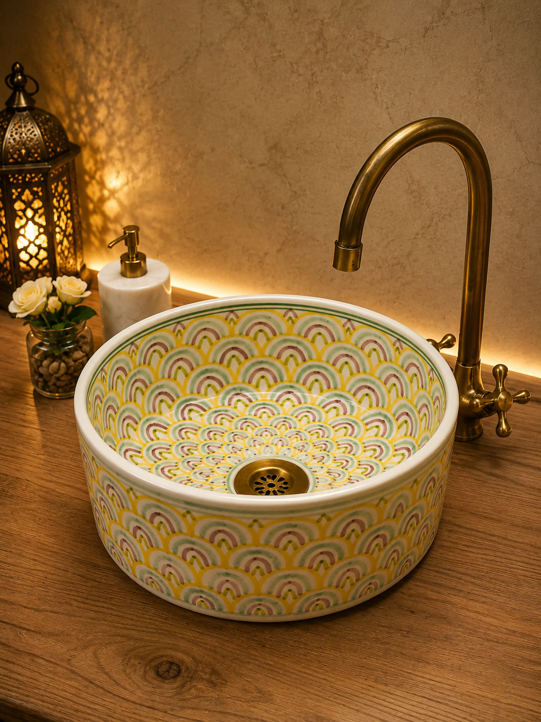Bathroom vessel sink - modern handmade bathroom - countertop washbasin -  mid century modern styling