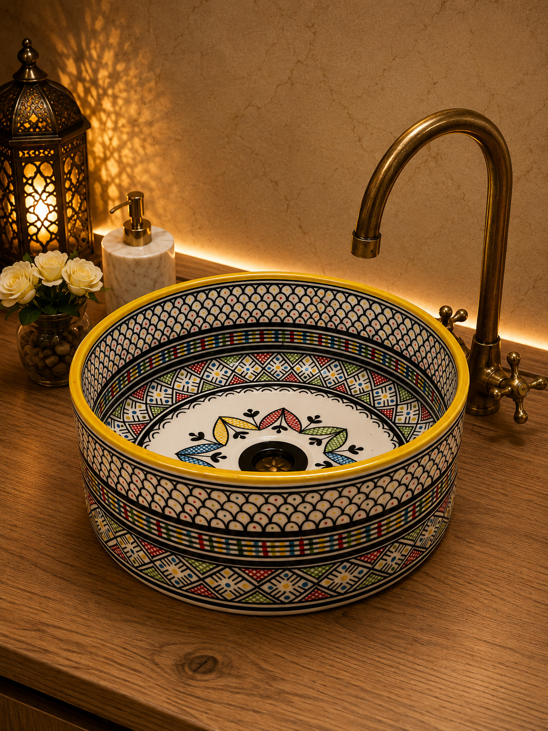 Bathroom vessel sink - modern handmade bathroom - countertop washbasin - mid century modern bathroom - free gift solid drain