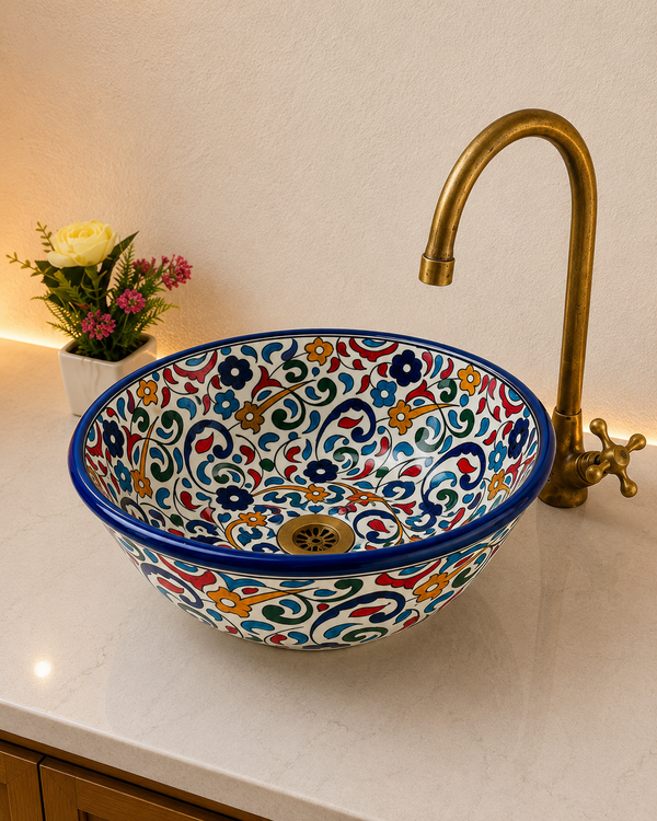 Modern Bathroom Basin -  100% handcrafted washbasin - vessel sink mid century modern flair