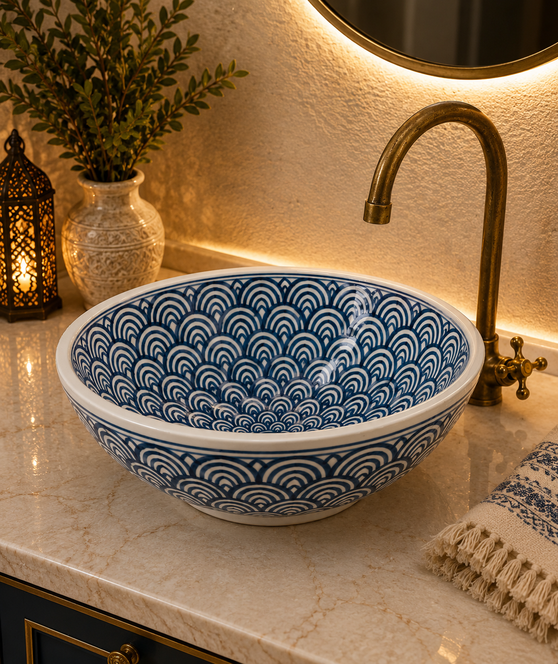 Bathroom vessel sink - washbasin made from ceramic 100% handmade modern - ceramic basin decor built with mid century modern Flair