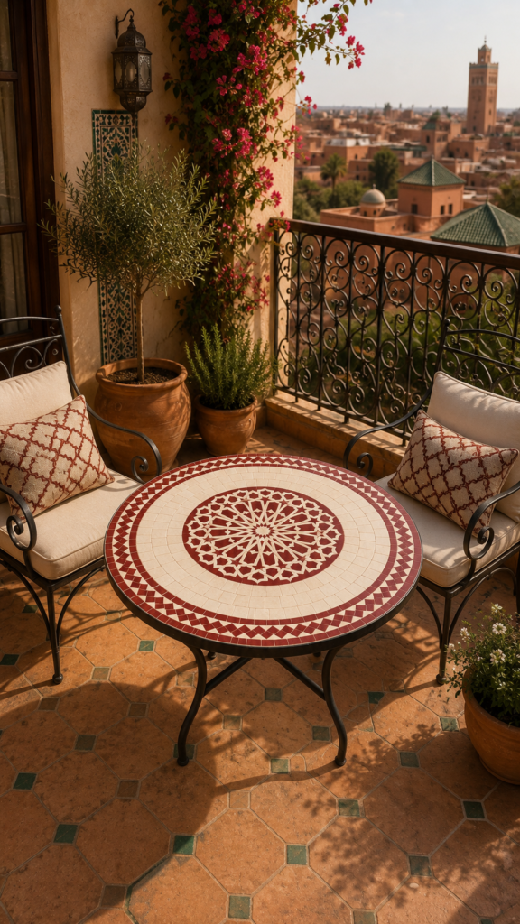 Handmade Moroccan Zellige Mosaic Table — MT0063