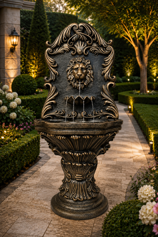 GRACEFUL Lion Water Wall Solar Fountain In-house Design Oct 2022