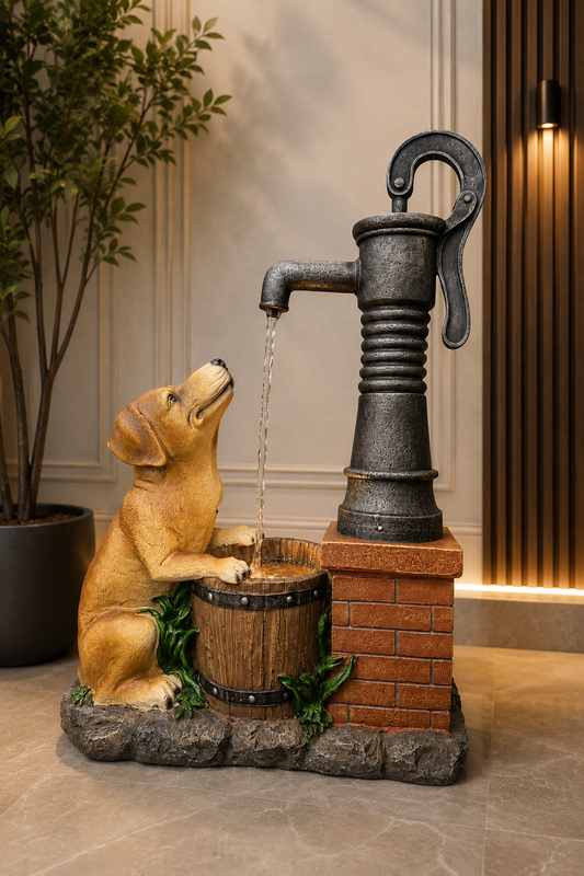 Perrito Dog with Tap Fountain Man's Best Friend Water Feature