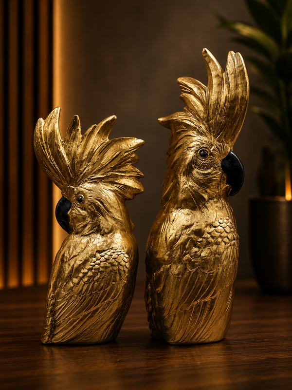 Gold Cockatoos Real Look Set 2 Goldies