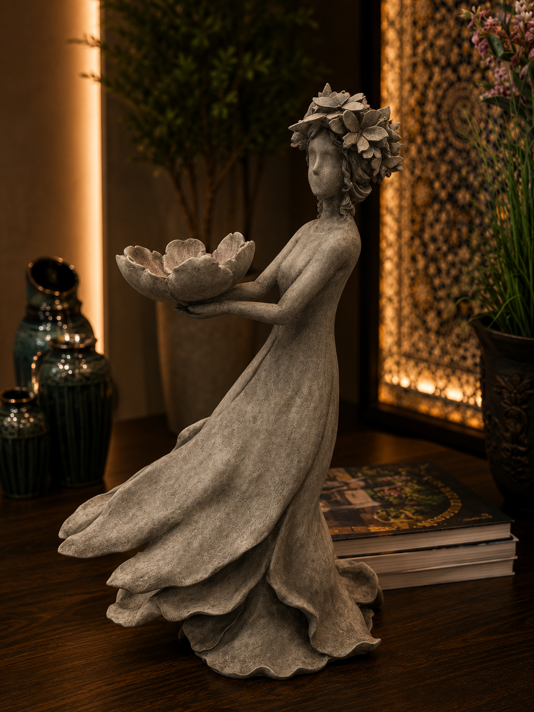 Mahalo Hawaiian Dancer Lady with Flower