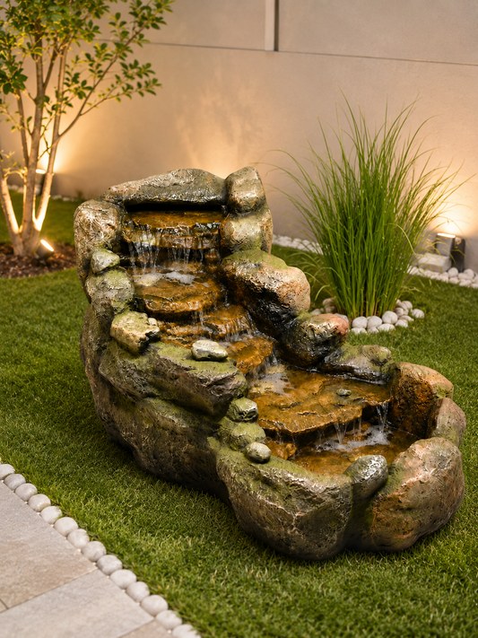 Natura Cascading River Fountain Lights Pump Warranty