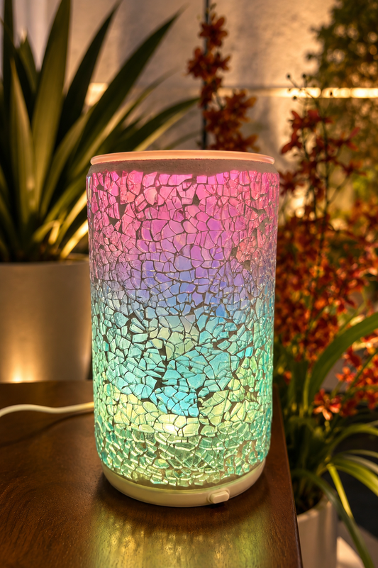 Juanita Indoor Glass Mosaic Tabletop Water Feature.
