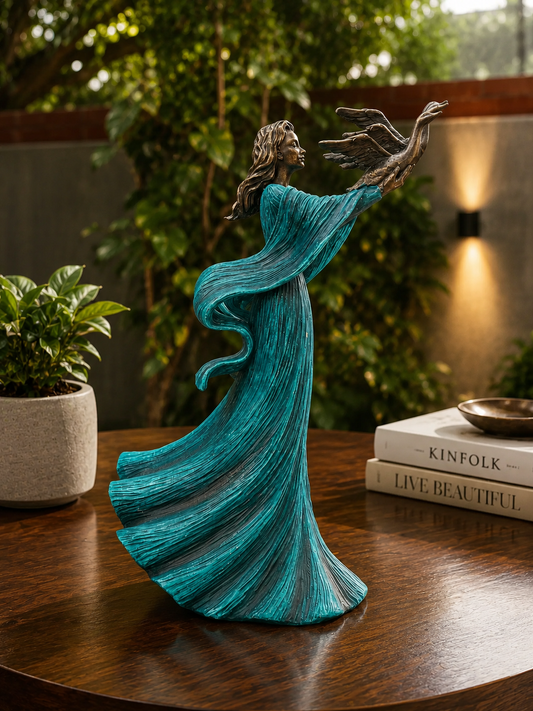 Future Gorgeous Woman & Flying Doves Statue New Sept 2022