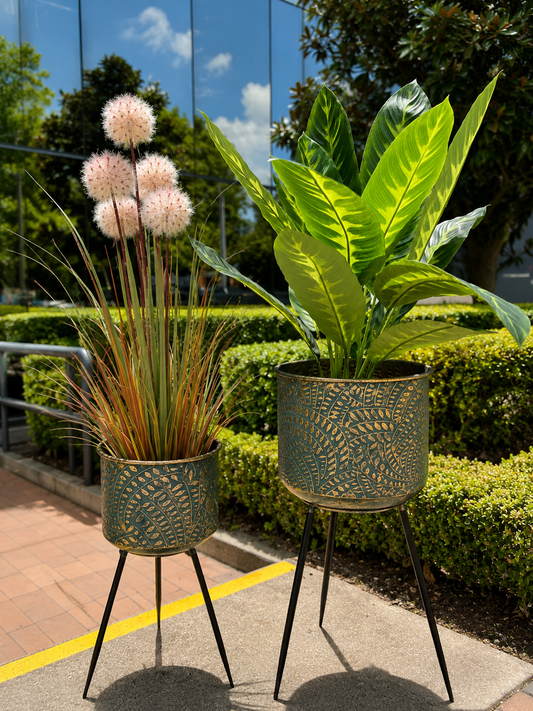 Metal Planters Pair Andalusian Design NEW Summer 2021