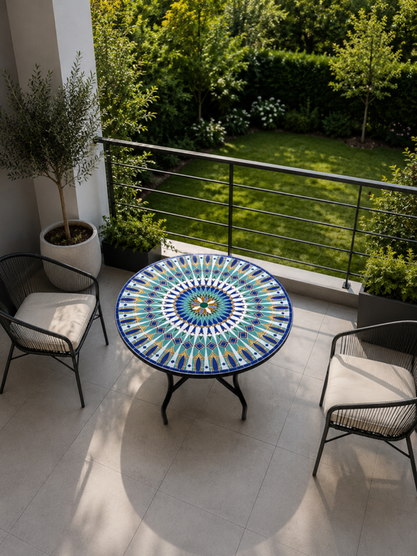 Handmade Moroccan Zellige Mosaic Table — MT0085