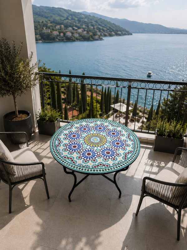 Handmade Moroccan Zellige Mosaic Table — MT0084