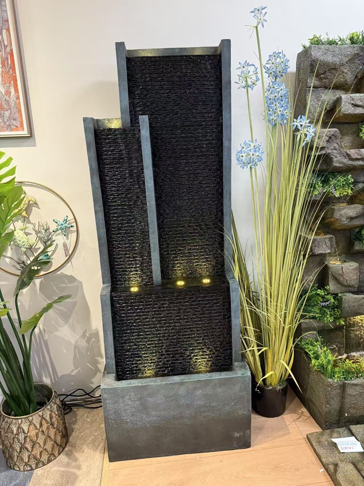 Empire Large Multi Drop Water Feature 1.8 Meter Tall Indoor & Outdoor Fountain