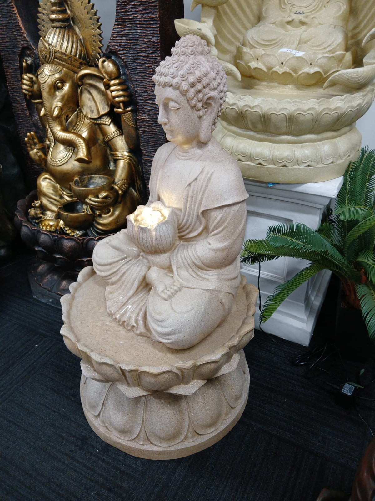 Friendship Buddha Water Feature 1 Meter Tall Outdoor Unique Colour