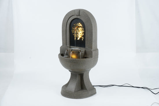 Posh Metal Outdoor & Indoor Water Feature with Lights and Electric Pump