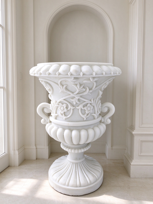 Jazmín Classic Urn Planter in White