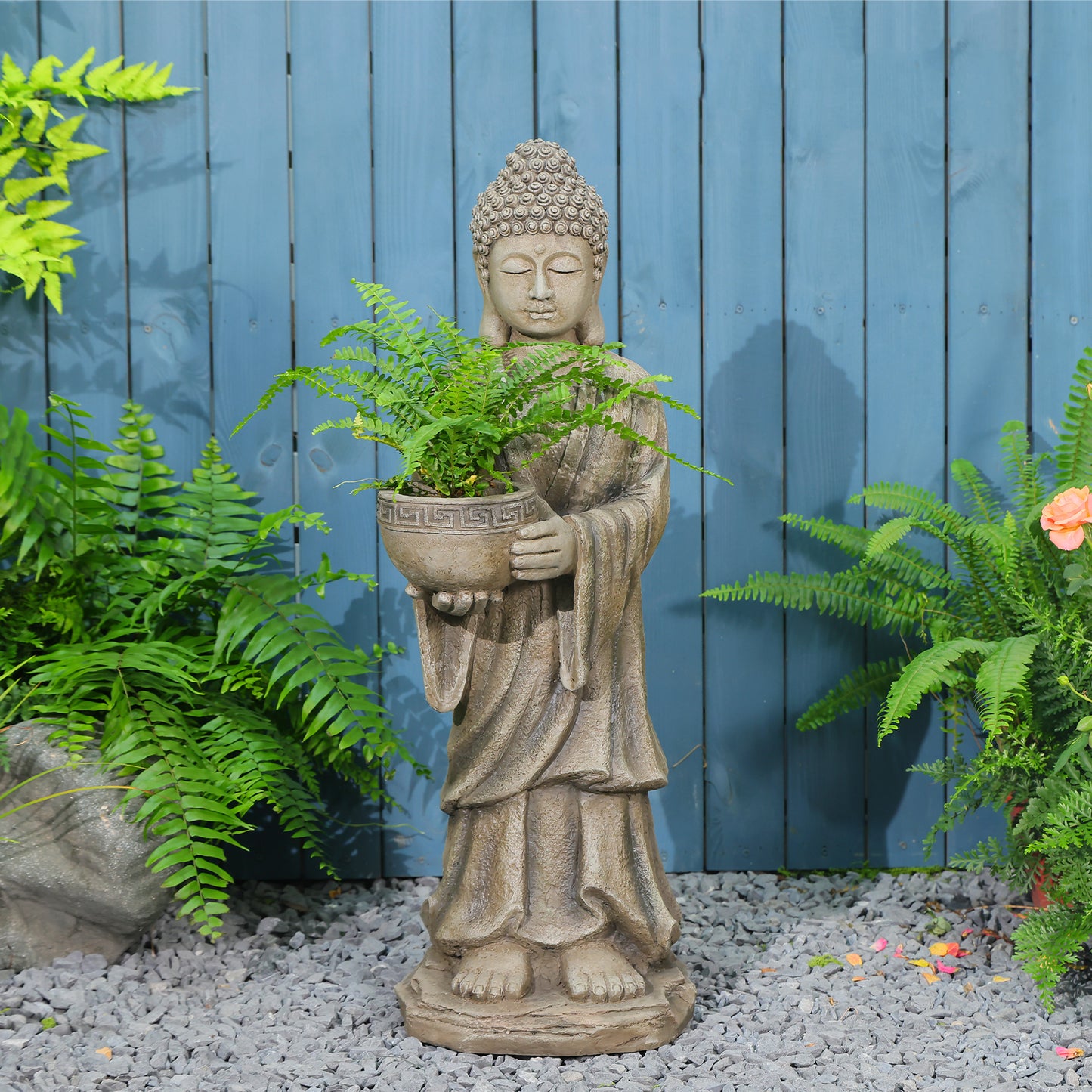 Devotion Standing Buddha Statue Planter