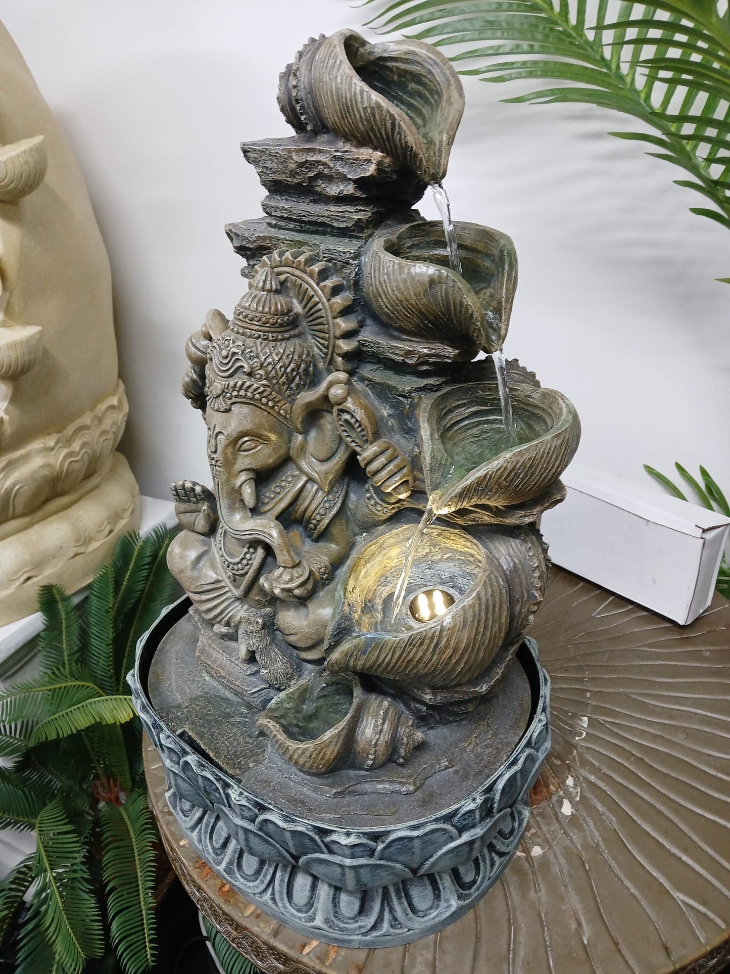 Vitality Ganesh Tabletop  Water Feature 54cm Tall Indoor Fountain Unique Colour