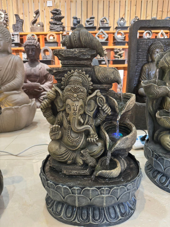 Vitality Ganesh Tabletop  Water Feature 54cm Tall Indoor Fountain Unique Colour