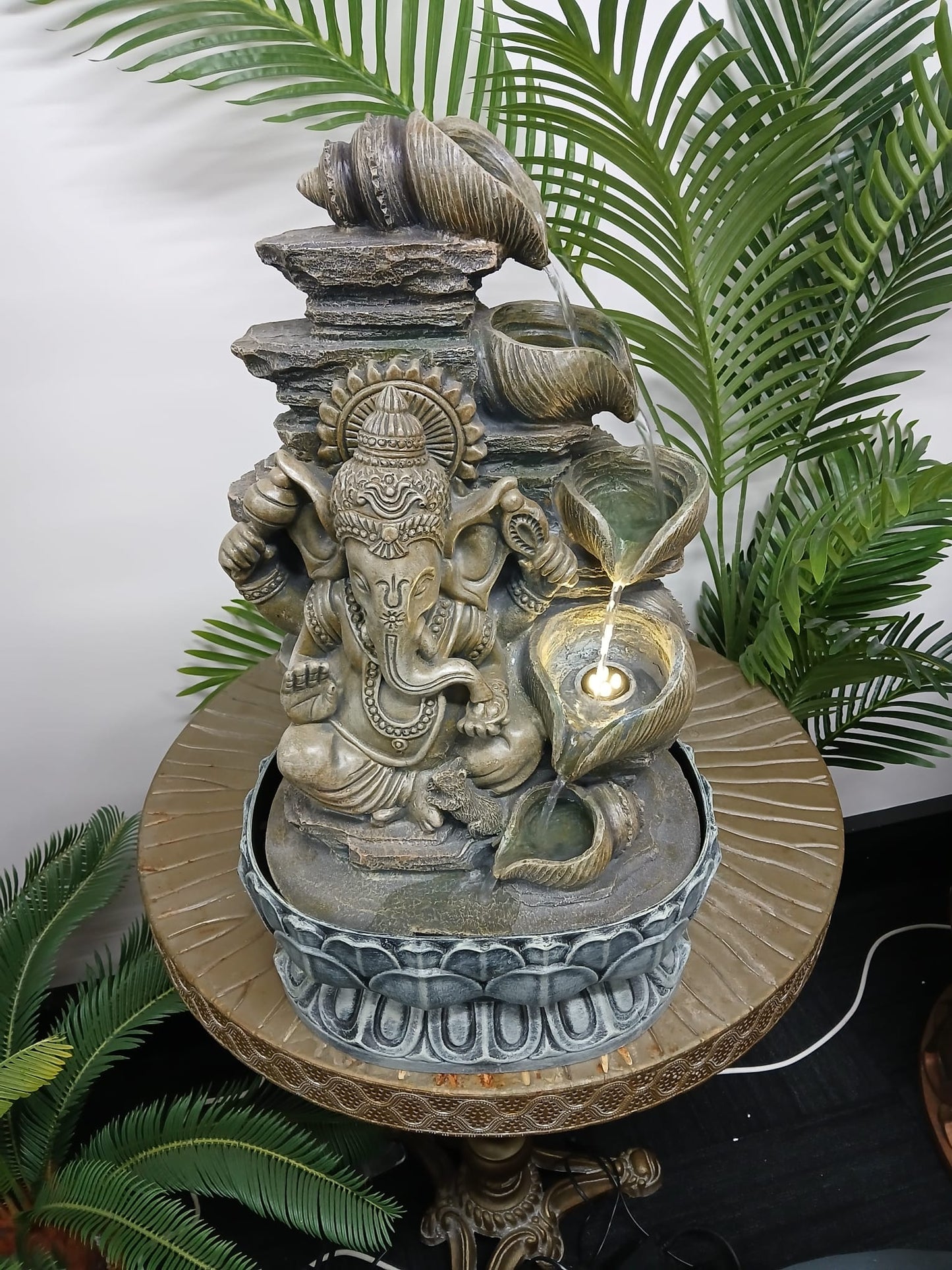Vitality Ganesh Tabletop  Water Feature 54cm Tall Indoor Fountain Unique Colour