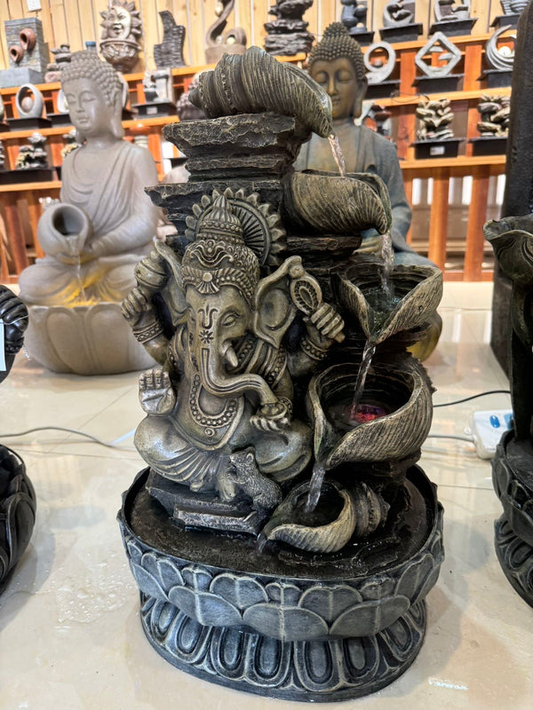 Vitality Ganesh Tabletop  Water Feature 54cm Tall Indoor Fountain Unique Colour