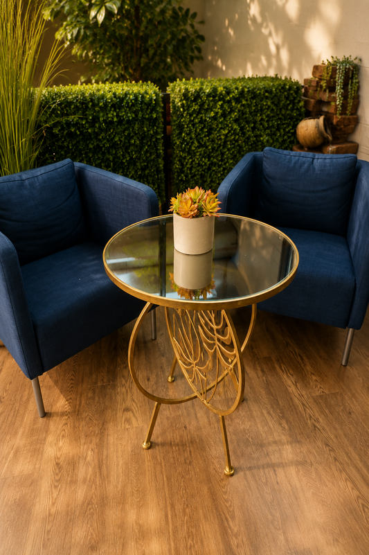 Carinosa Metal Leaves Coffee - Afternoon Tea Side Table