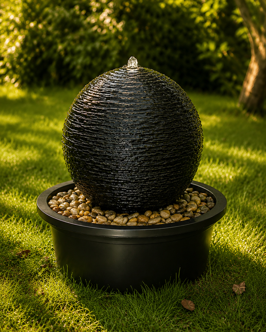 Isola Round Rippled Ball Water Feature