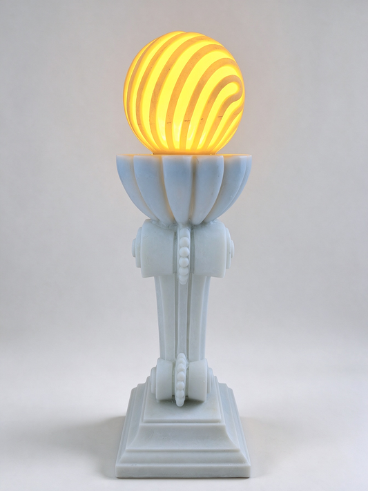 Antorcha Scroll Pedestal Outdoor Light in White