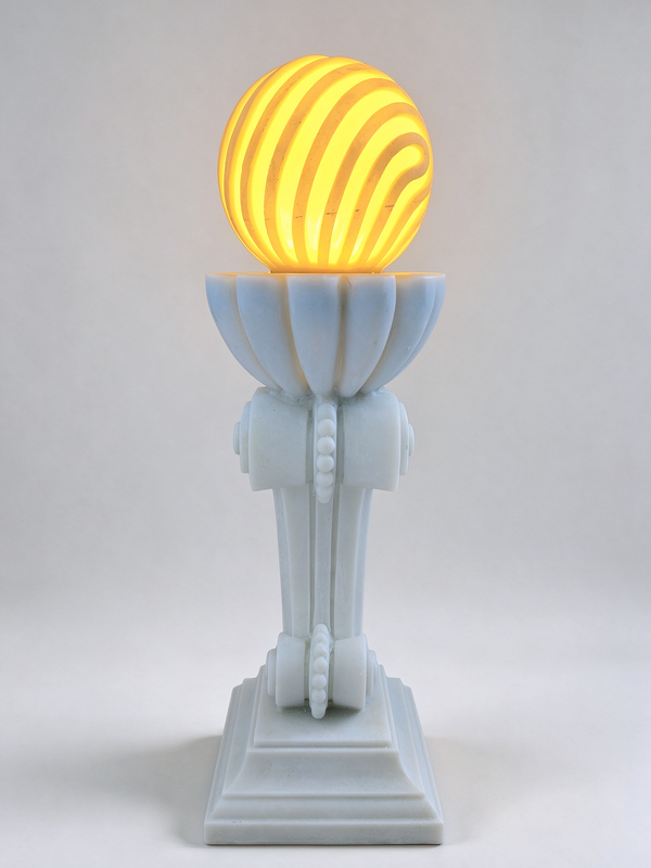 Antorcha Scroll Pedestal Outdoor Light in White