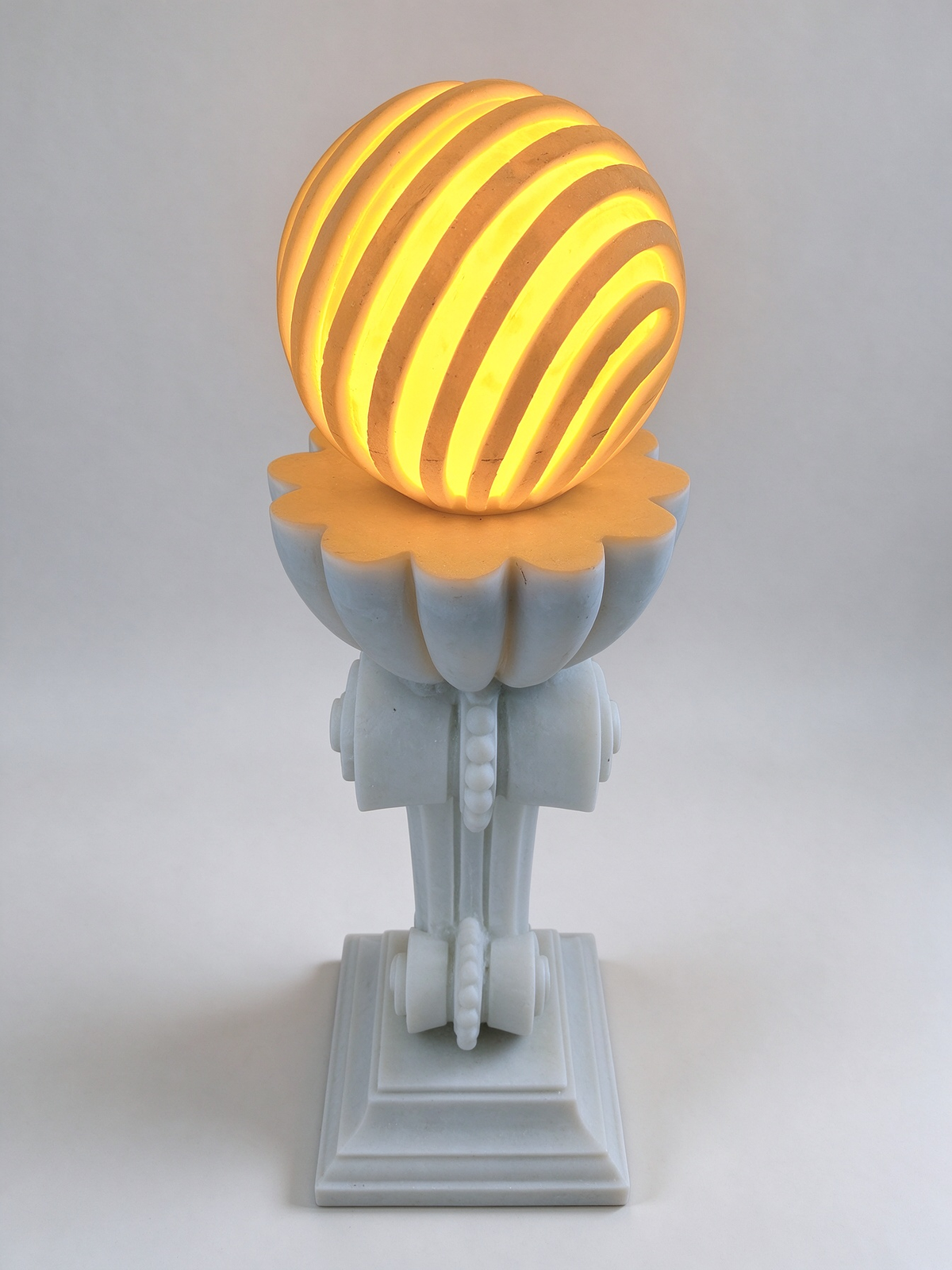 Antorcha Scroll Pedestal Outdoor Light in White