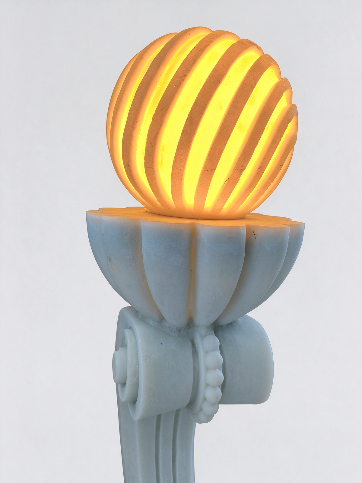Antorcha Scroll Pedestal Outdoor Light in White