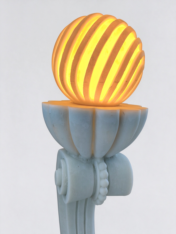 Antorcha Scroll Pedestal Outdoor Light in White