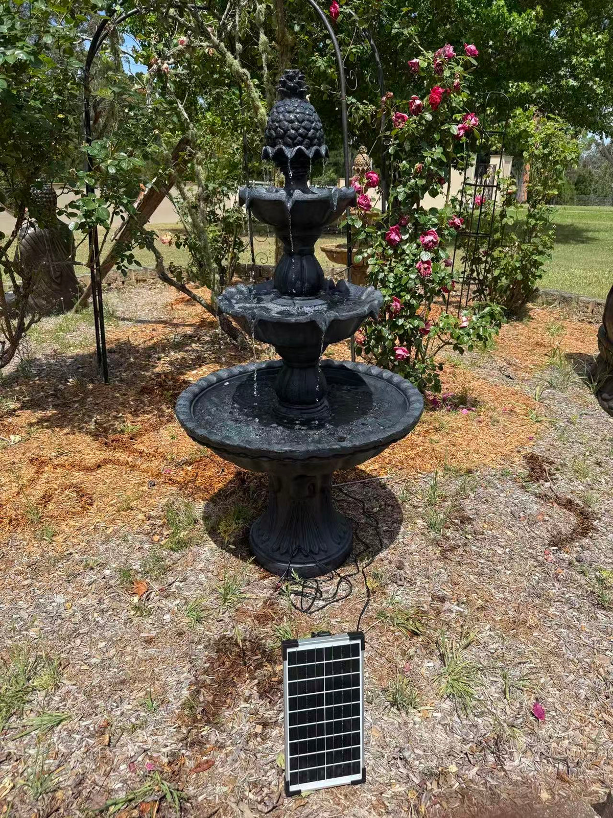 Lombardia 3-Tier Solar or Electric Water Fountain