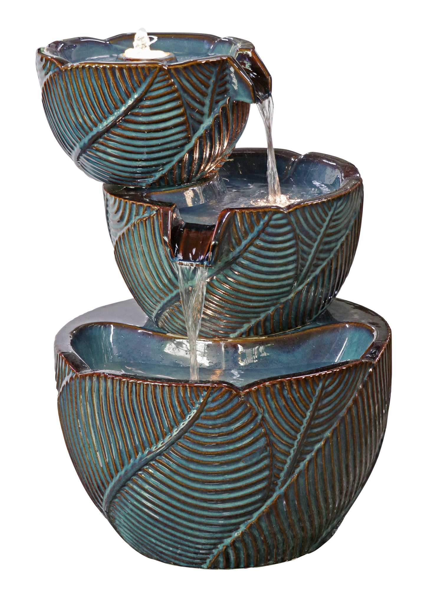 Mirador Glazed Ceramic Fountain Multi Drop Blue Colour
