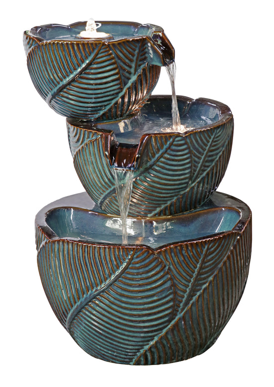 Mirador Glazed Ceramic Fountain Multi Drop Blue Colour