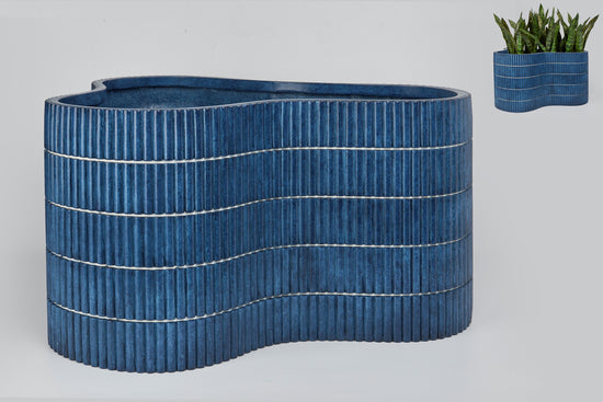Mediteraneo Italian Blue Ceramic Look Design MGO Planter