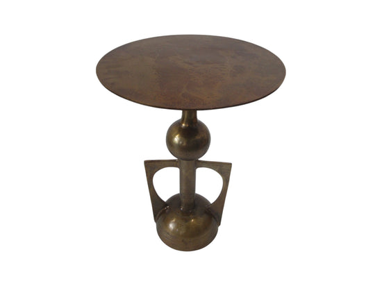 Merida Vintage Antique Brass Shiny Colour Metal Round Table Lush Collection