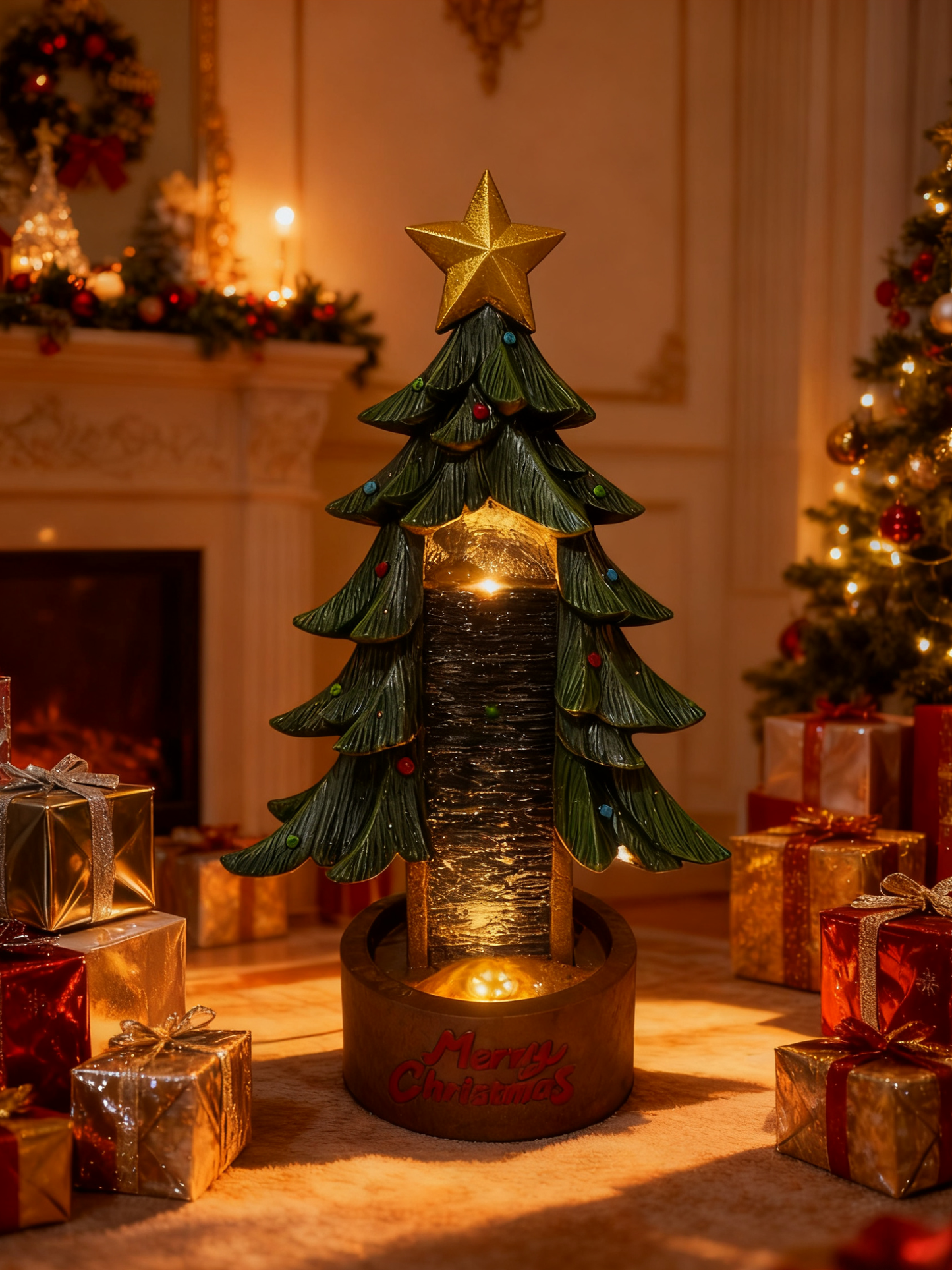 Navidad Christmas Tree Water Feature
