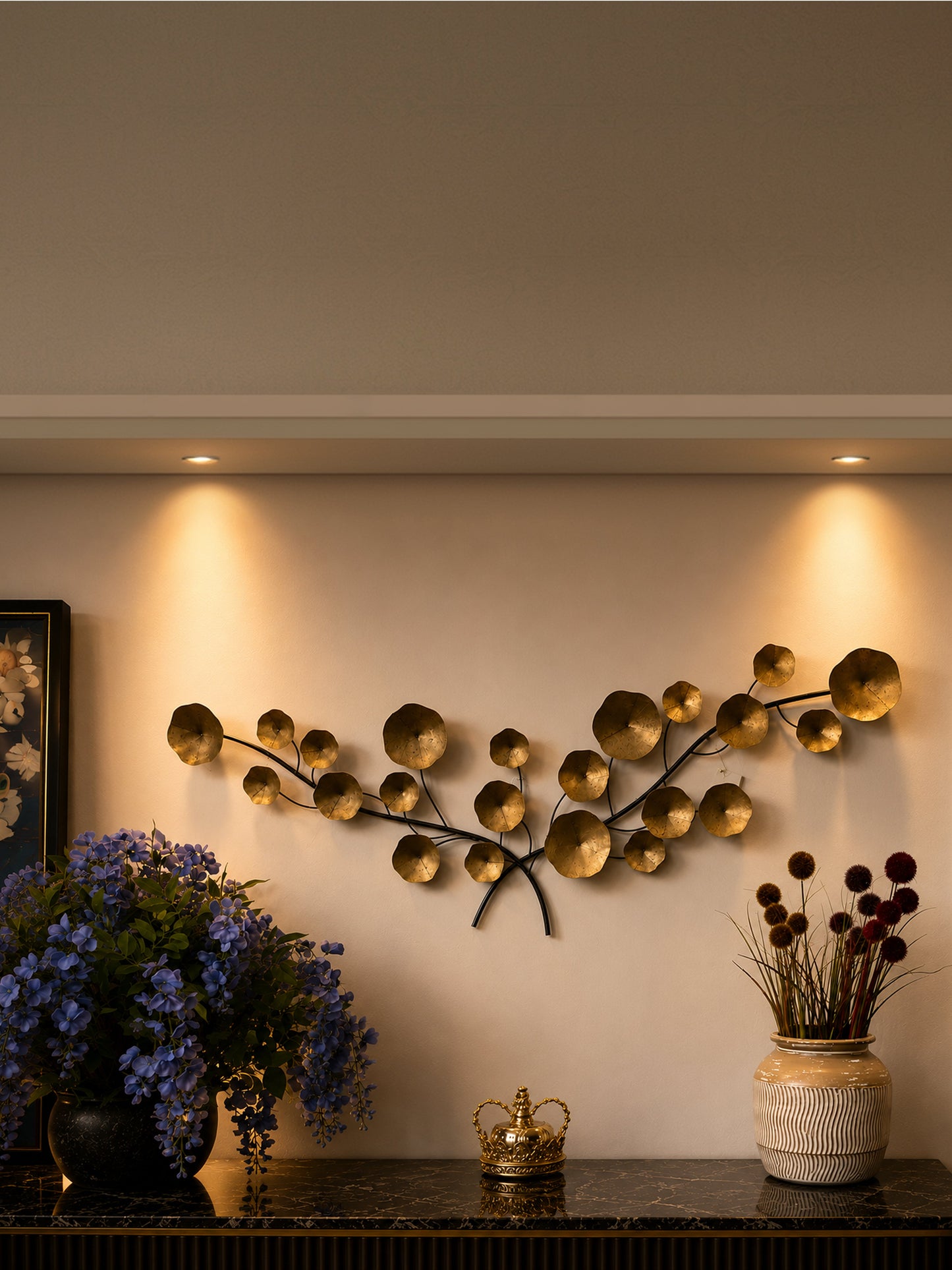 Naturalezza Golden Leaves Metal Wall Art