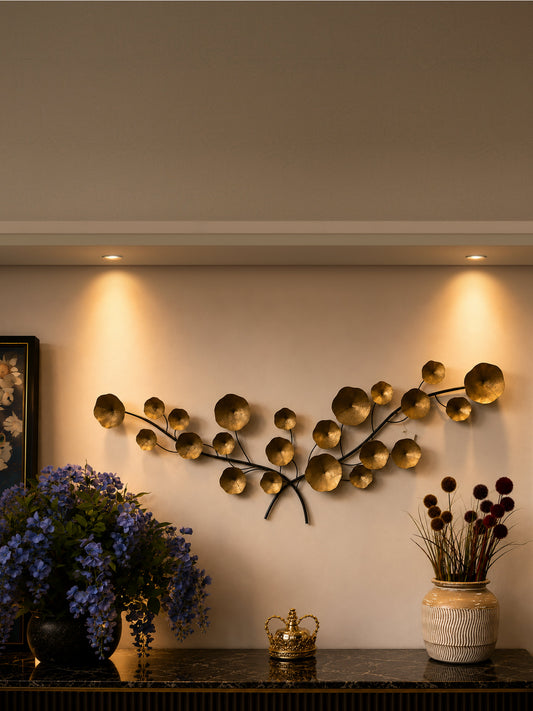 Naturalezza Golden Leaves Metal Wall Art