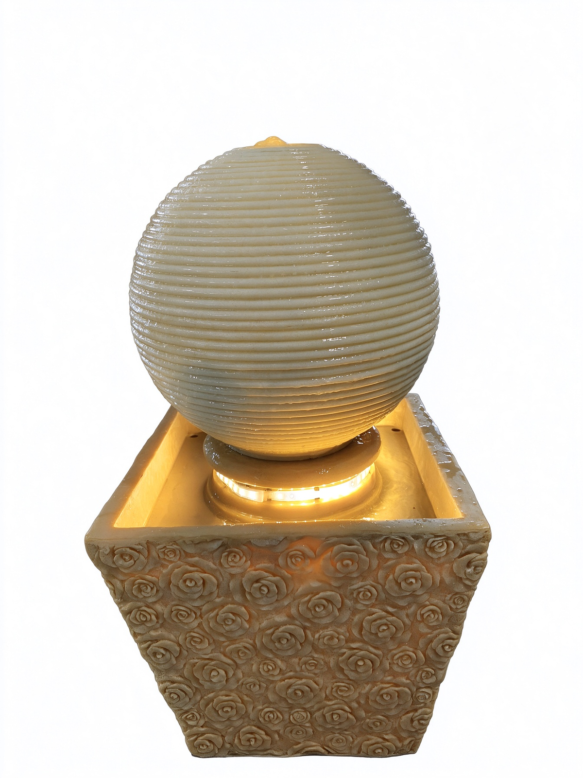 Rosaleda Rose Sphere Fountain in Beige