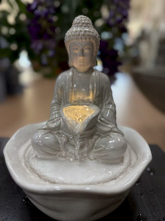 Shield Buddha Porcelain Table Fountain