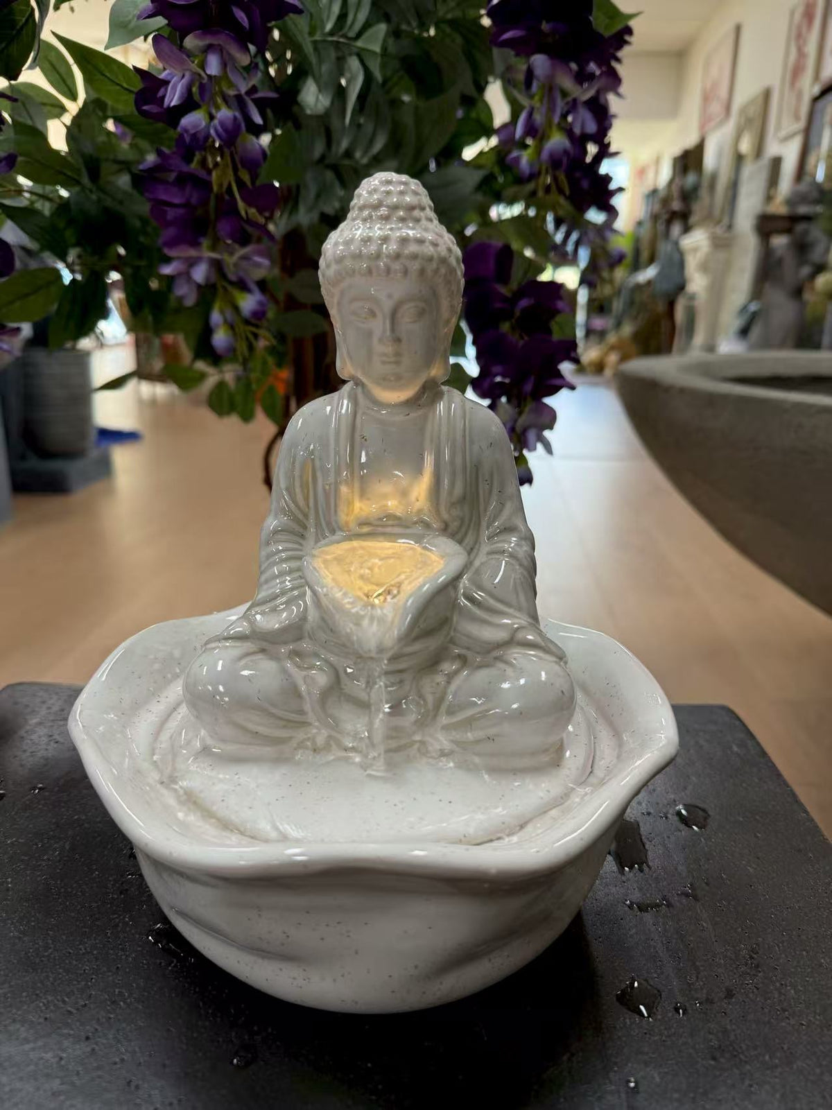 Shield Buddha Porcelain Table Fountain