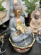 Togetherness Buddha Tabletop  Water Feature 1 Meter Tall Outdoor Fountain Unique Colours