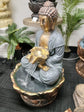 Togetherness Buddha Tabletop  Water Feature 1 Meter Tall Outdoor Fountain Unique Colours