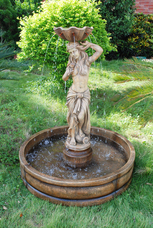 Villanueva Gorgeous Princess With Pond & Rain Pouring Fountain